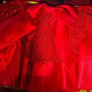Elegant Red Sequin Mini Skirt